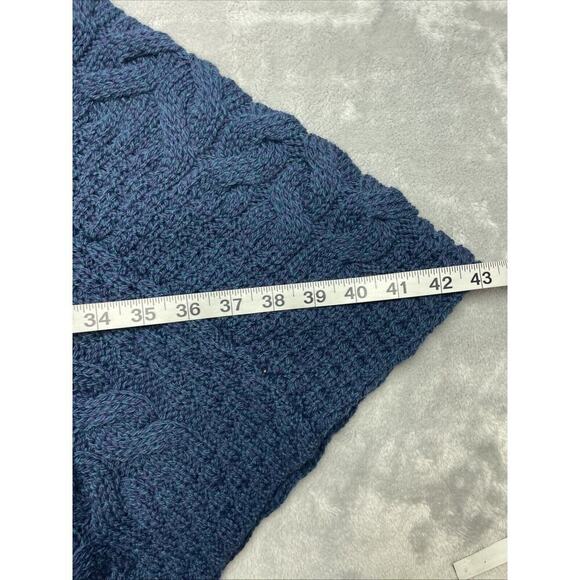 Kilronan Knitwear Poncho Sweater Womens M/L Navy Merino Wool Fisherman Ireland‎ - Picture 5 of 6
